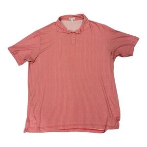 Peter Millar Polo Shirt Mens 2XL Red Patterned Pima Cotton‎ Strechy
